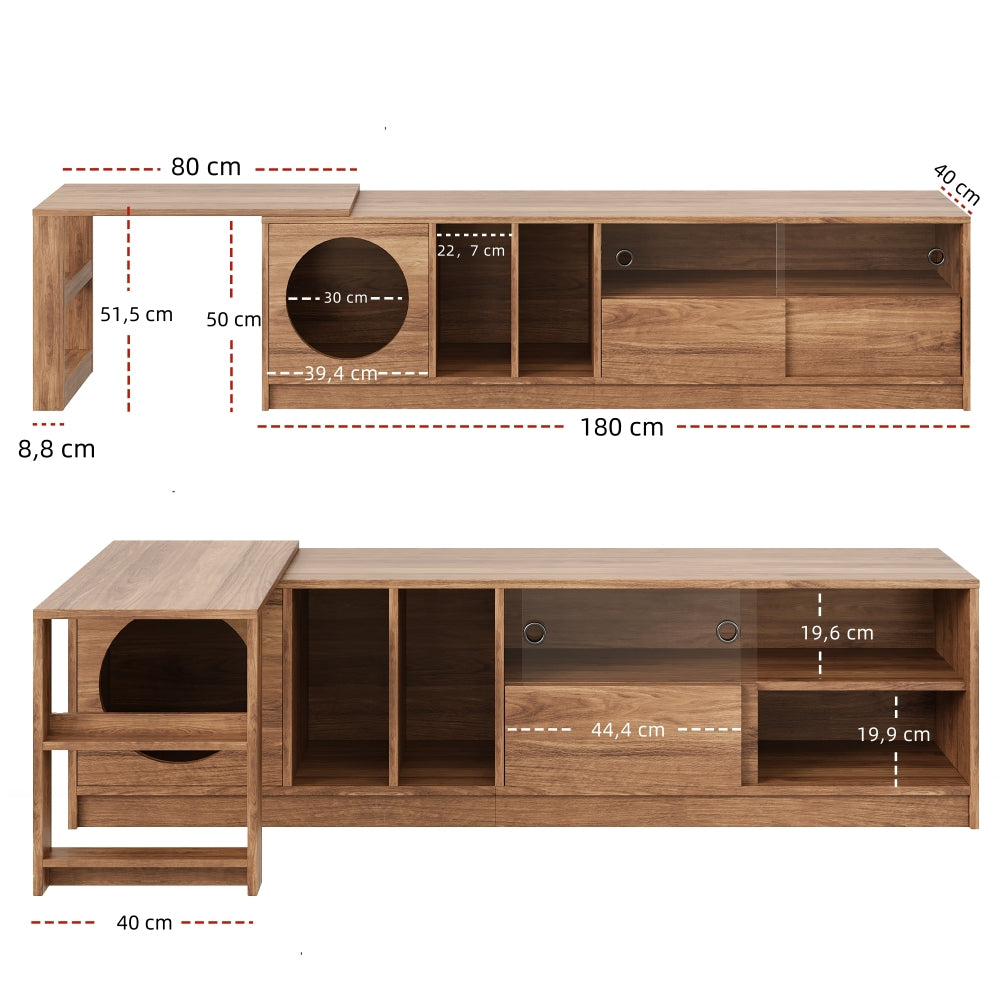 Living Room Furniture Sets | TV Stand + Coffee Table | Living Room Furniture Combinations | Multi-Functional Swivel TV Stand | Pet-Friendly Furniture | TV Stand with Cat Bed,  Scratchresistant Surface, Entertainment Center, A