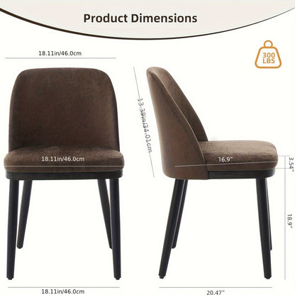 Gestoffeerde Eetkamerstoelen – Stoelen Set – Dining Stoelen – Keukenstoelen – Bistro Stoelen – Set Van 2 – Comfortabele Dikke Kussens – Stevige Houten Poten – Bruin