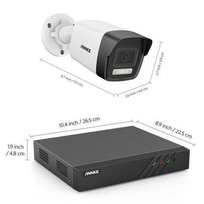 Bewakingscamera Set – Beveiligingscamera – Camerabewaking – CCTV Camera – Draadloze Beveiligingscamera – 4TB Opslag – Bekabelde Connectiviteit – Wit-Zwart