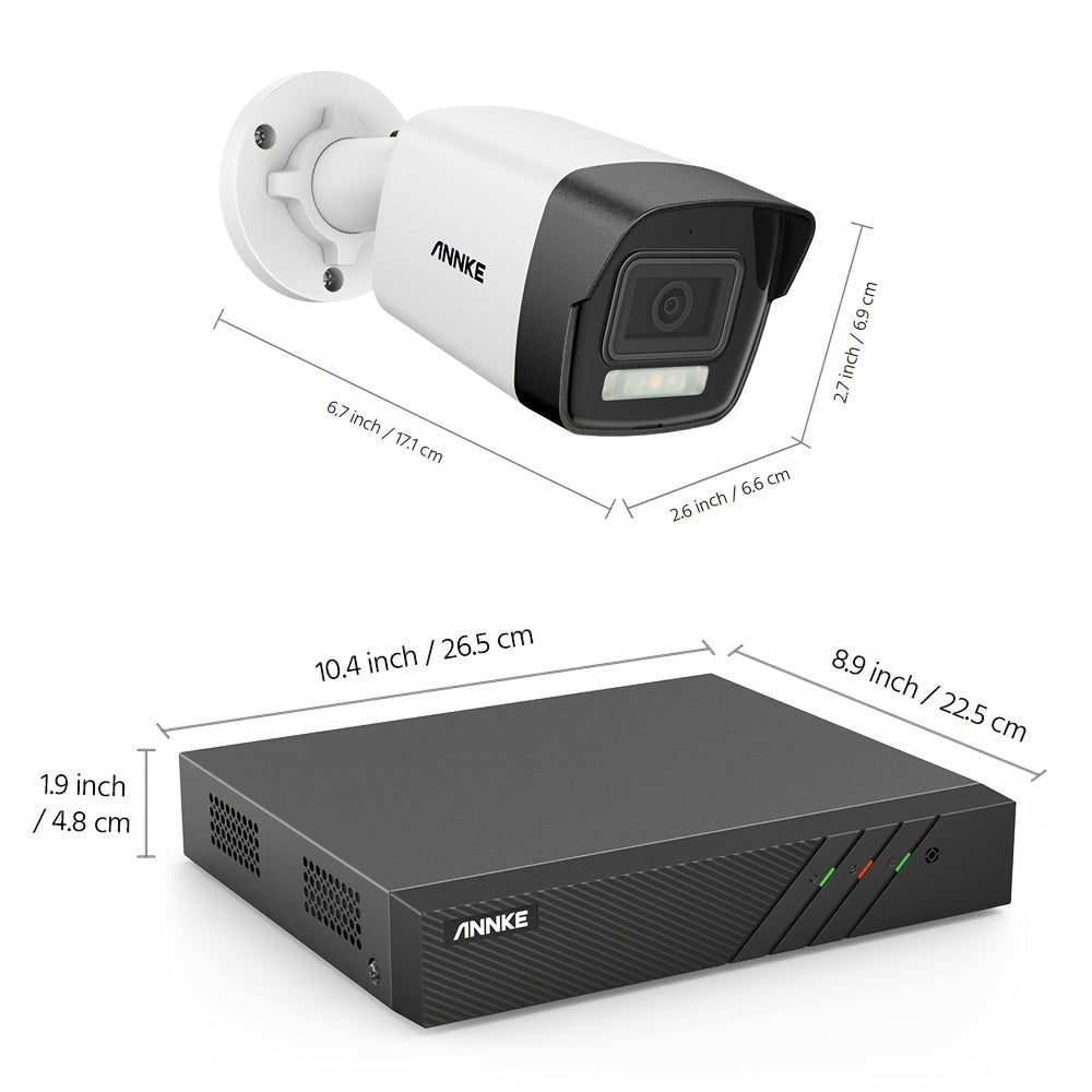 Bewakingscamera Set – Beveiligingscamera – IP Camera Systeem – Videobewaking – NVR Recorder – 4x 3K/5MP PoE Camera’s – 8-Kanaals NVR met 4TB HDD – Nachtzicht tot 30 Meter