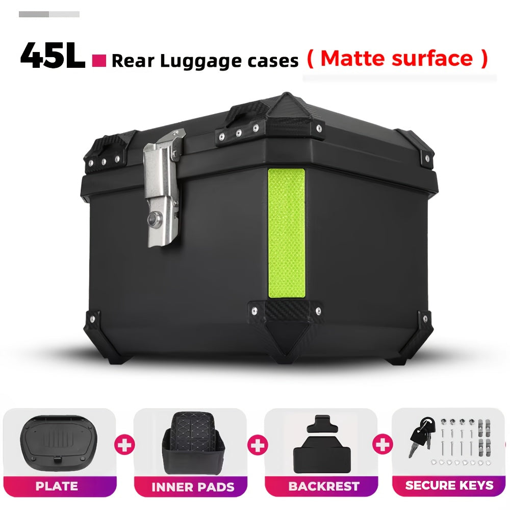 Motorbox – Motor Topkoffer – Motor Kofferbak – Motor Bagagebox – Motor Opbergbox – 45 Liter – Versterkt ABS Kunststof – Veilig Slot