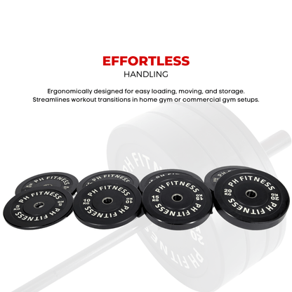 Set of Weightlifting Weight Plates - 35KG / 75KG / 105KG / 145KG / 290KG - Durable Rubber Coated Cast Iron Weight Plates for Strength Training & Home Gym