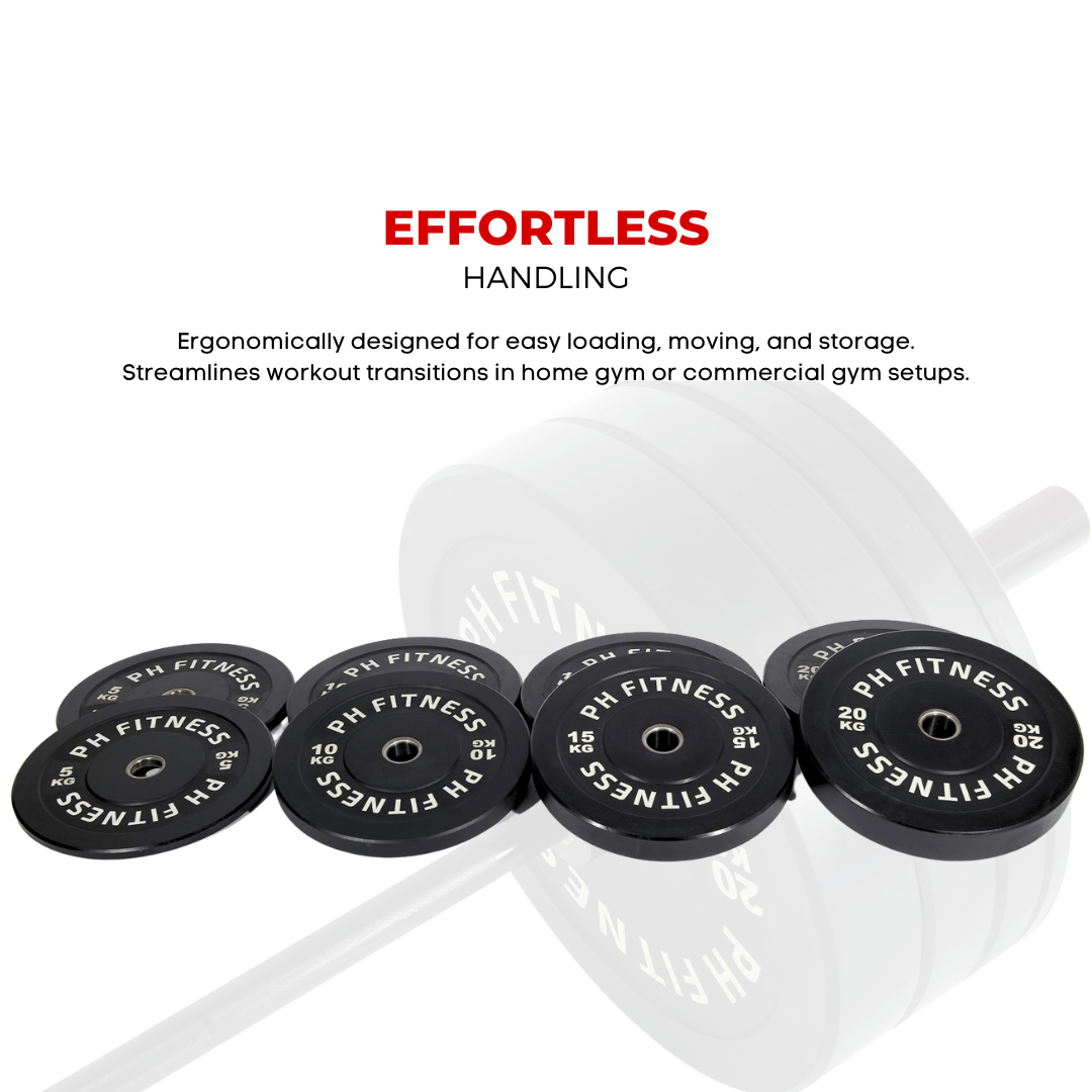 Set of Weightlifting Weight Plates - 35KG / 75KG / 105KG / 145KG / 290KG - Durable Rubber Coated Cast Iron Weight Plates for Strength Training & Home Gym