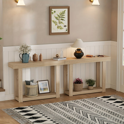 Sidetable Houten Tafel – Smalle Wandtafel – Haltafel – Entreetafel – Woonkamertafel – Rustiek Landelijk Design – Compact 117x30x81 cm – Eenvoudige Montage