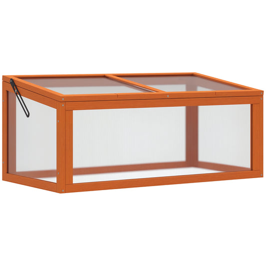 Kasje – Kweekkas – Mini Kas – Tuinkas – Plantenkas – Oranje Variant – 90 x 46 x 40 cm – Stevig Houten Frame & Weerbestendig Polycarbonaat