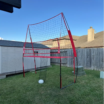 Volleybalnet – Trainingsnet – Oefennet – Speelnet – Volleybal Trainingsapparaat – Verstelbaar Net – Draagbaar & Lichtgewicht – 243x45x35 cm PE Materiaal