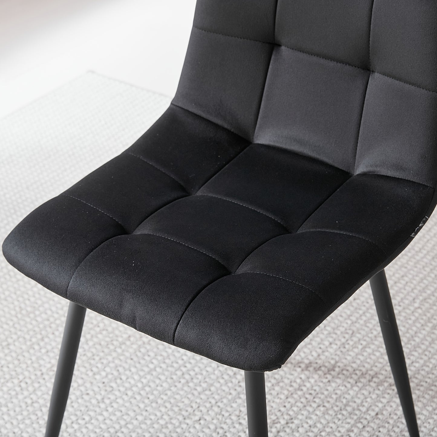 Eetkamerstoelen – Dining Stoelen – Keukenstoelen – Stoelen Set – Armless Stoelen – Grijs Velvet – Ergonomisch Ontwerp – Metalen Poten
