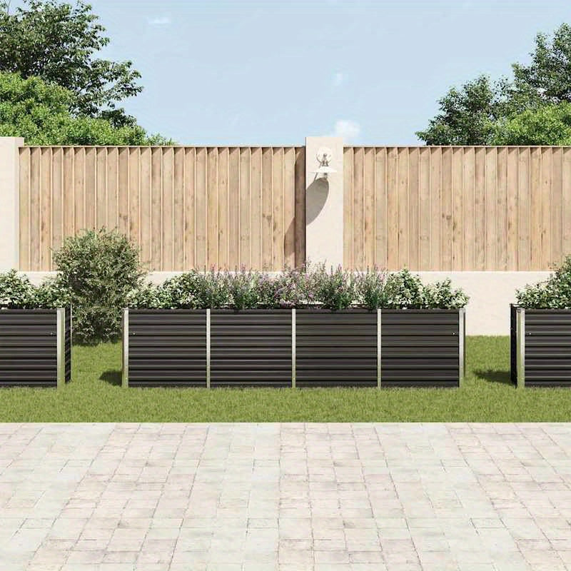 Extra Large Raised Garden Bed – Bloembak – Plantenbak – Tuinbak – Plantenbakje – Gecoate Gegalvaniseerde Stalen Constructie – Weerbestendig Anthraciet