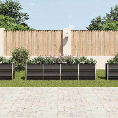 Extra Large Raised Garden Bed – Bloembak – Plantenbak – Tuinbak – Plantenbakje – Gecoate Gegalvaniseerde Stalen Constructie – Weerbestendig Anthraciet
