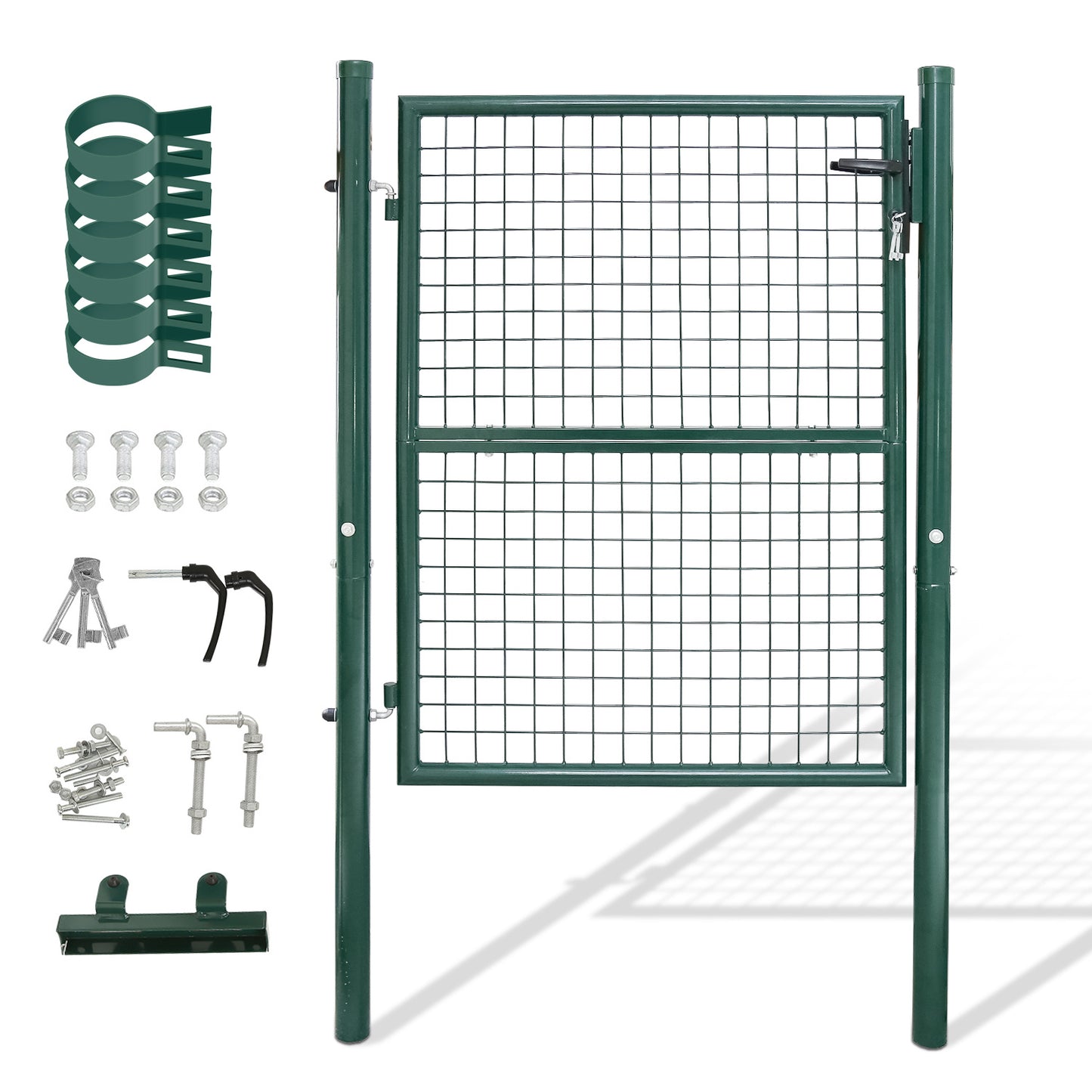 Tuinpoort – Tuindeur – Schuttingpoort – Tuinhek – Looppoort – Gegalvaniseerd Staal – Groen RAL 6005 – Inclusief Cilinderslot met 3 Sleutels – Weerbestendig en Roestvrij