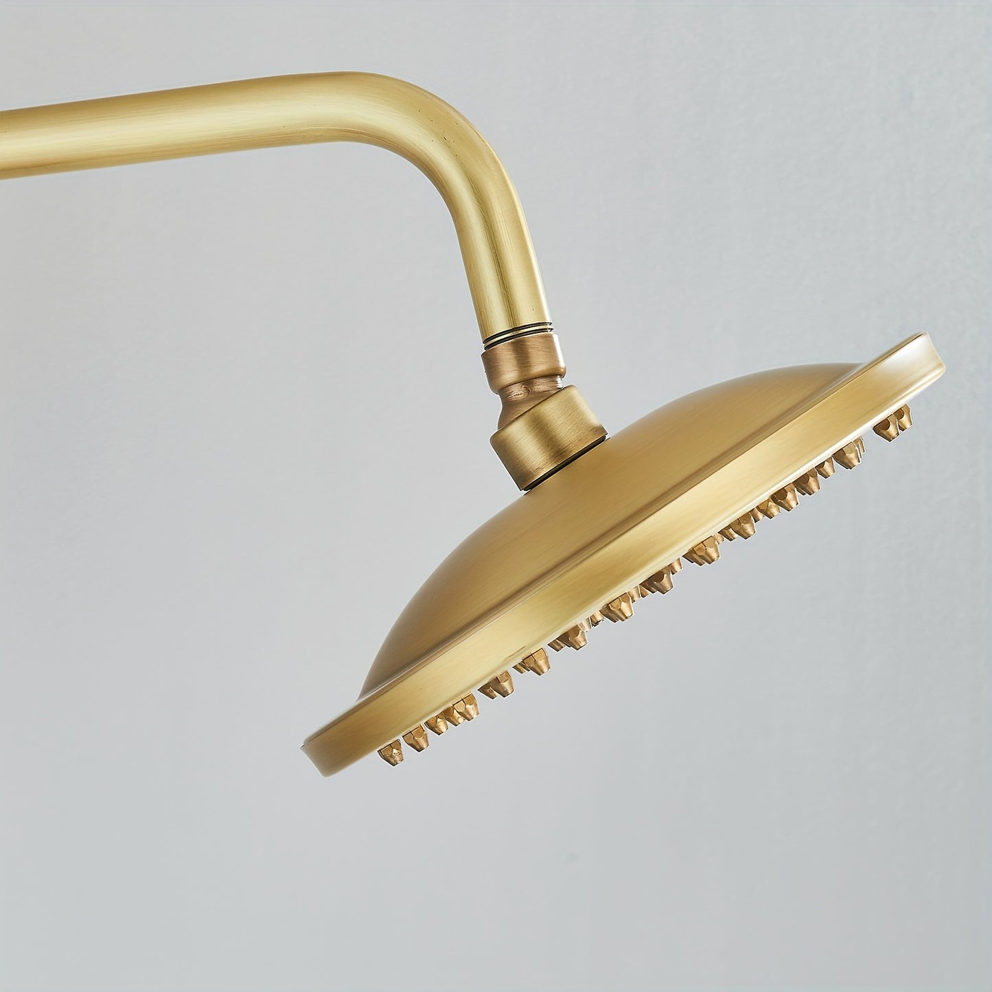 Antique Brass Bathroom Shower Mixer Taps Dual Outlet Head Round Bathroom Set, 2Jet Types Multi-Function Handheld Shower With Adjustable Height Overhead Rainfall Shower And 360° Rotating Tap For Bathroom, Multifunctional Hand