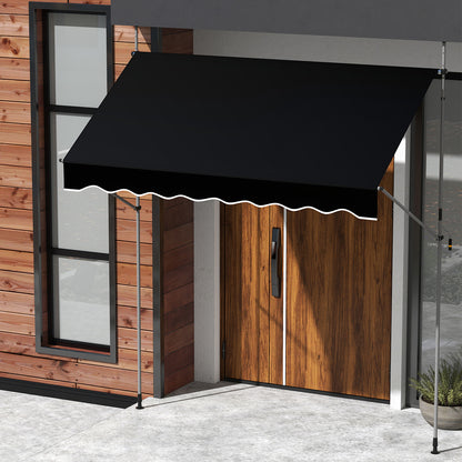 Uitschuifbare Zonwering – Terrasdoek – Balkonluifel – Markies – Zonnescherm – Handmatige Kurk Bediening – Stevige Metaalconstructie 2,5x1,8m