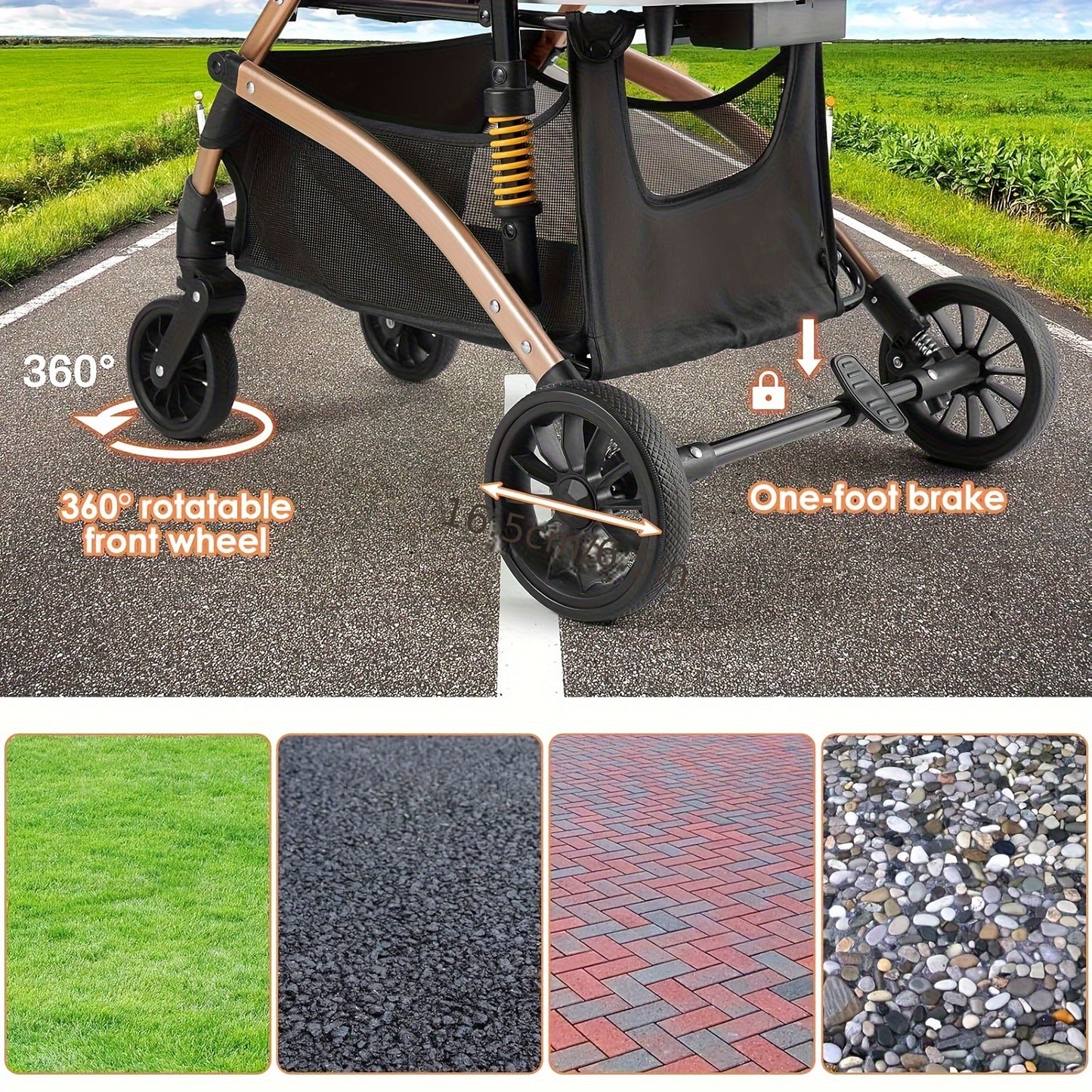 Huisdierenwagen – Hondenbuggy – Kattenwagen – Wandelwagen – Dierenbuggy – 3-in-1 Design – Carbonstalen Frame – Max. Belastbaar 20 kg – Zilverblauw