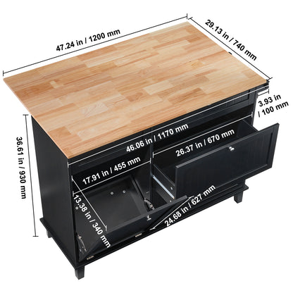 3-Laags Opberglade – Buitenkeukenlade – BBQ Lade – Outdoor Keukenkast – RVS Opberglade – Weerbestendig Roestvrij Staal – 45x58x52 cm – Geluidsarme Schuifrails