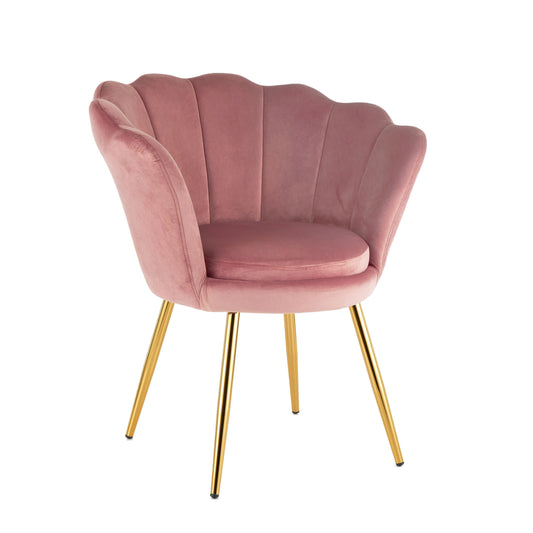 Fauteuil – Relaxstoel – Lounge Chair – Draaifauteuil – Zitzak – Velvet Bekleding – Gouden Metalen Poten – 69x71x84 cm