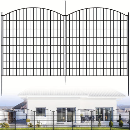 Metalen Tuinafscheiding – Tuinhek – Dierenren – Kippenren – Borderafscheiding – 15 Panelen Met Toegangspoort – Roestvrij Staal & Weerbestendig – Eenvoudige Montage & Duurzaam Design