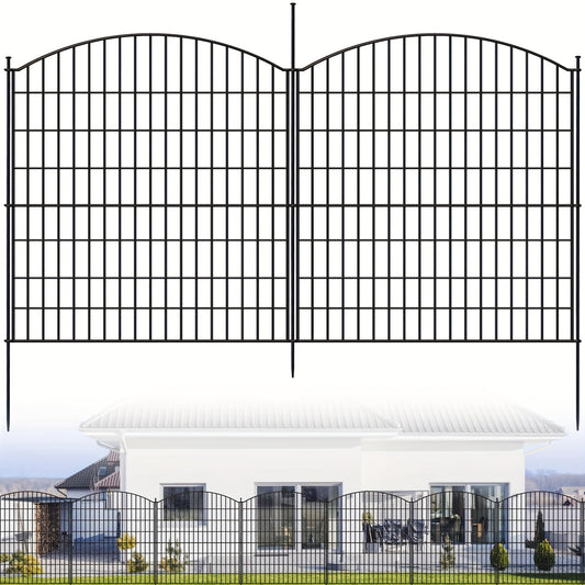 Metalen Tuinafscheiding – Tuinhek – Dierenren – Kippenren – Borderafscheiding – 15 Panelen Met Toegangspoort – Roestvrij Staal & Weerbestendig – Eenvoudige Montage & Duurzaam Design