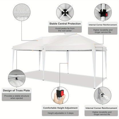 Pop-up Partytent – Vouwtent – Canopy Tent – Zonnescherm – Pavillon – 3x6 Meter – Waterdicht Met UPF 50+ Bescherming – 6 Afneembare Zijwanden