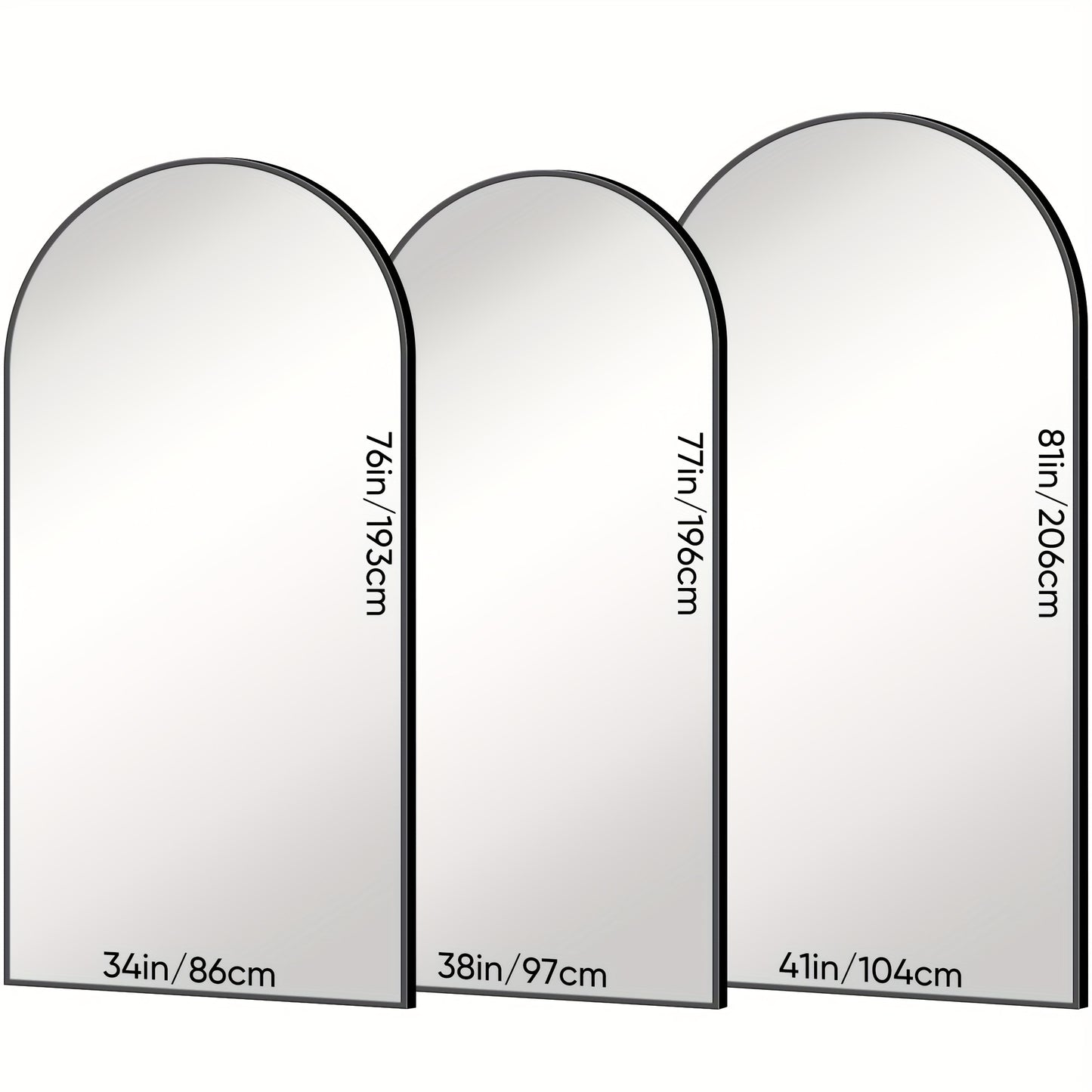 Staande Spiegel – Passpiegel – Vloerspiegel – Wandspiegel – Full Length Spiegel – Zwart Metalen Frame – Verstelbaar En Vrijstaand – 192x85 cm