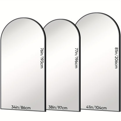 Staande Spiegel – Passpiegel – Vloerspiegel – Wandspiegel – Full Length Spiegel – Zwart Metalen Frame – Verstelbaar En Vrijstaand – 192x85 cm