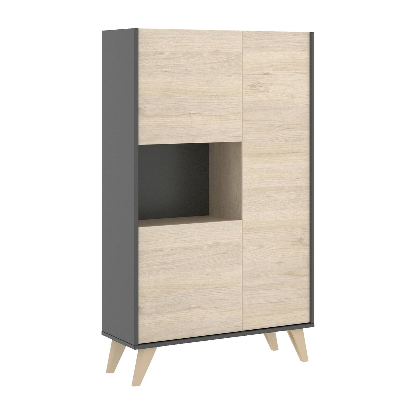 Crono Credenza, High Living Room Buffet, Modern 3-Door Sa Sideboard, 81X43H135 Cm, Available in 3 Colors