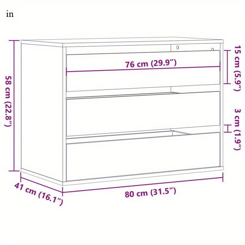 Massief Houten Ladenkast – Opbergkast – Ladekast – Sideboard – Dressoir – Compact 80x41x58 cm – Natuurlijk Hout Bruin