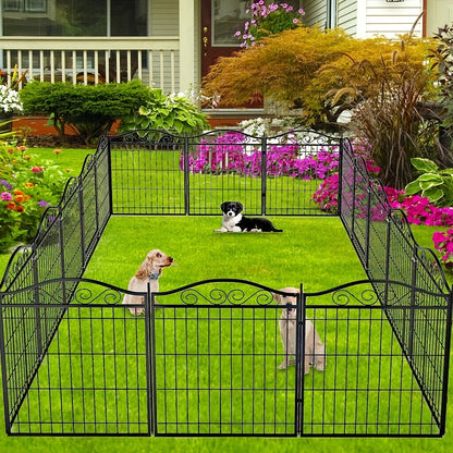 Hondenren – Puppyren – Hondenkennel – Konijnenren – Opvouwbare Hondenren – 8 Panelen – Kras- en Roestvrij Metaal – Inclusief Deur