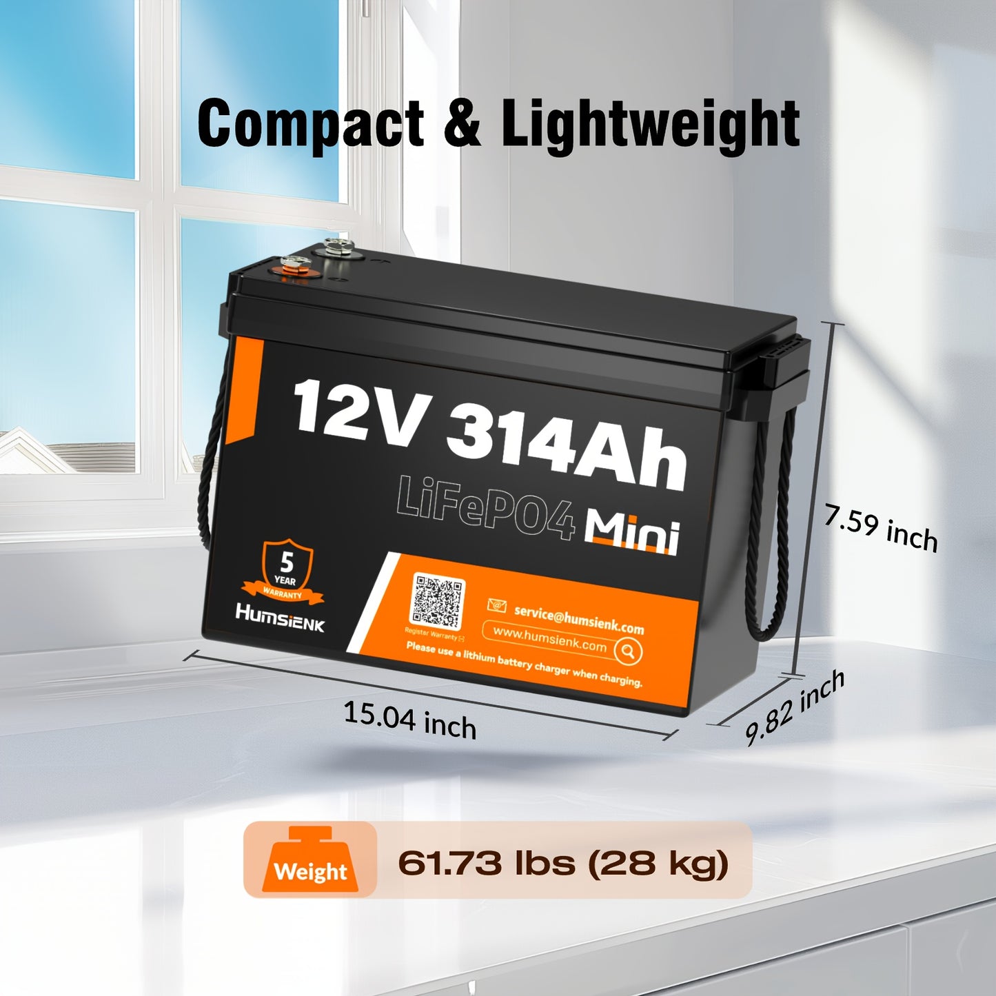 LiFePO4 Accu – Lithium Accu – Lithium-IJzerfosfaat Accu – Solar Accu – Camper Accu – 2PACK 12V 314Ah – 15.000+ Cycli – Lichtgewicht Compacte Energieopslag