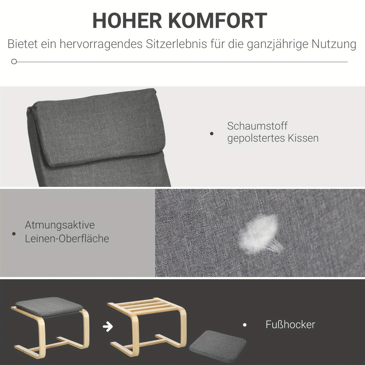 Fauteuil – Relaxstoel – Leunstoel – Lounge Fauteuil – Sessel – Grijs – Met Voetenbank – Fluweel Bekleding – Stevig Metaal Frame