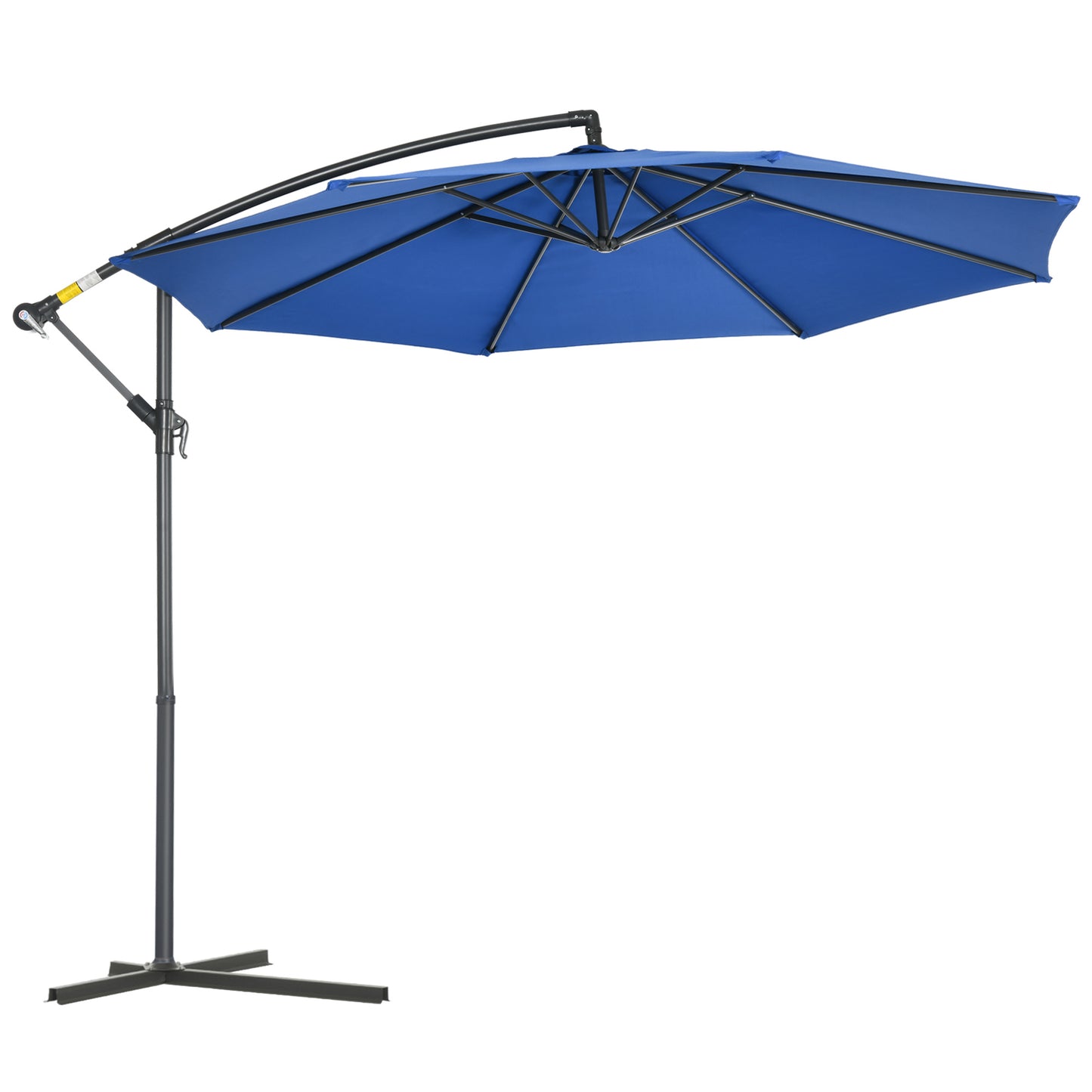Parasol – Zweefparasol – Tuinparasol – Balkonparasol – Terrasparasol – Kantelbaar – Ø 3 Meter – Staal Frame – Blauw Polyester
