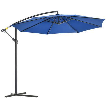 Parasol – Zweefparasol – Tuinparasol – Balkonparasol – Terrasparasol – Kantelbaar – Ø 3 Meter – Staal Frame – Blauw Polyester