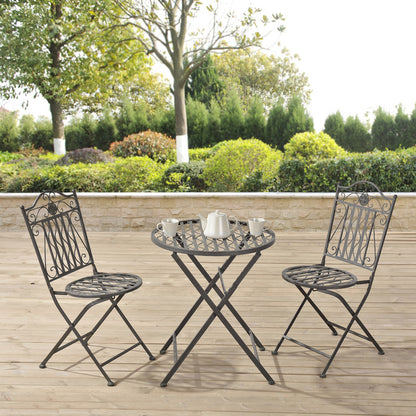 Bistro Set – Tuinset – Balkonset – Terrasset – Klapset – Inklapbaar – Weerbestendig Metaal – Compact Design – Groen