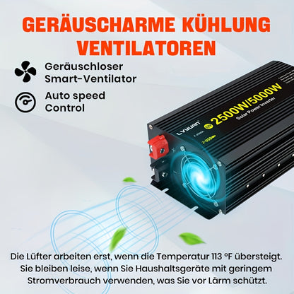 Omvormer – Spanningsomvormer – Stroomomvormer – Auto-omvormer – Power Inverter – 2500W Continu Vermogen – LED Display Met USB Poort
