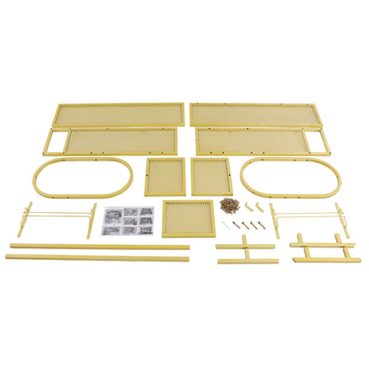Wandwijnkast – Wijnrek – Wijnhouder – Flessenrek – Glazenhouder – Gouden Kleur – 39 Flessen Capaciteit – Stevig IJzeren Frame
