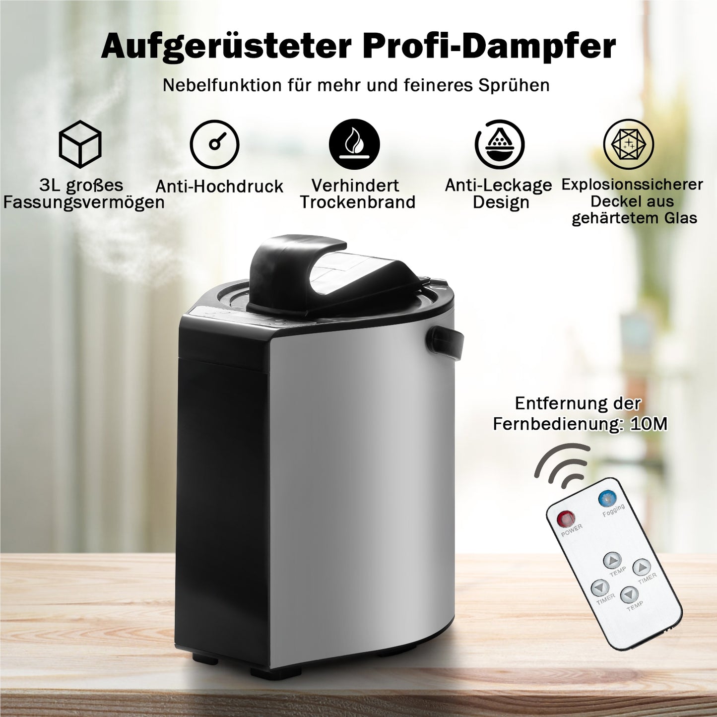 Mini Stoomsauna – Stoamcabine – Draagbare Sauna – Persoonlijke Sauna – Stoombad – 3L Waterreservoir – Afstandsbediening Met Timer & Temperatuurregeling – Zwart
