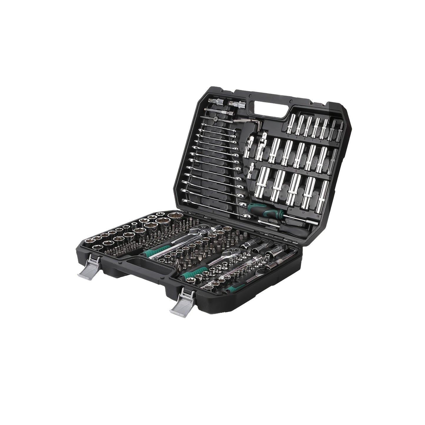 216pcs Drive Ratchet and Socket Set with 72-Tooth Reversible Ratchet, Sockets, Universal Joint, and Extension Bars for Automotive Repair, Mechanic s, Car Repair, Professionalgrade s, Versatile Kit, Corrosionresistant Sockets,