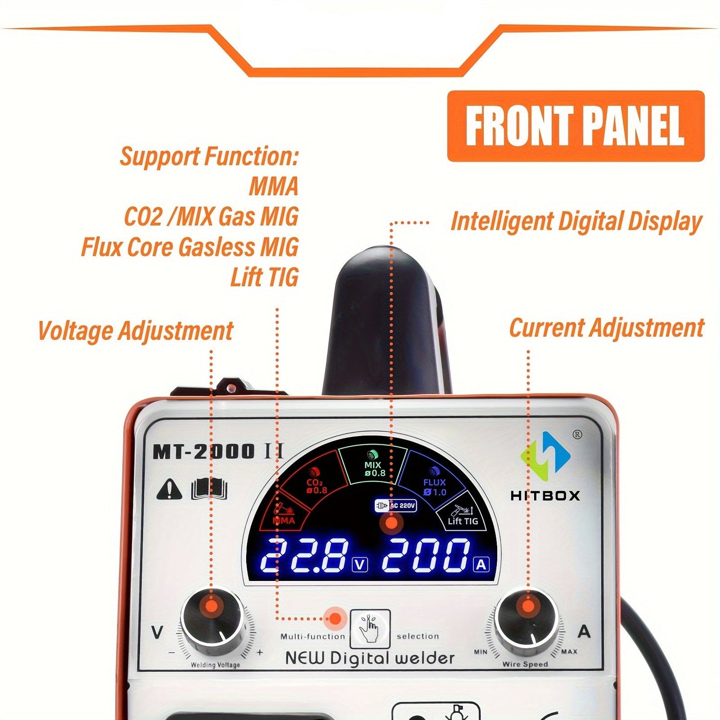 Lasapparaat – Mig Lasmachine – Tig Lasmachine – Elektrode Lasmachine – Multifunctioneel Lasapparaat – 4-in-1 Modus – Digitaal Display – Oververhitting Beveiliging