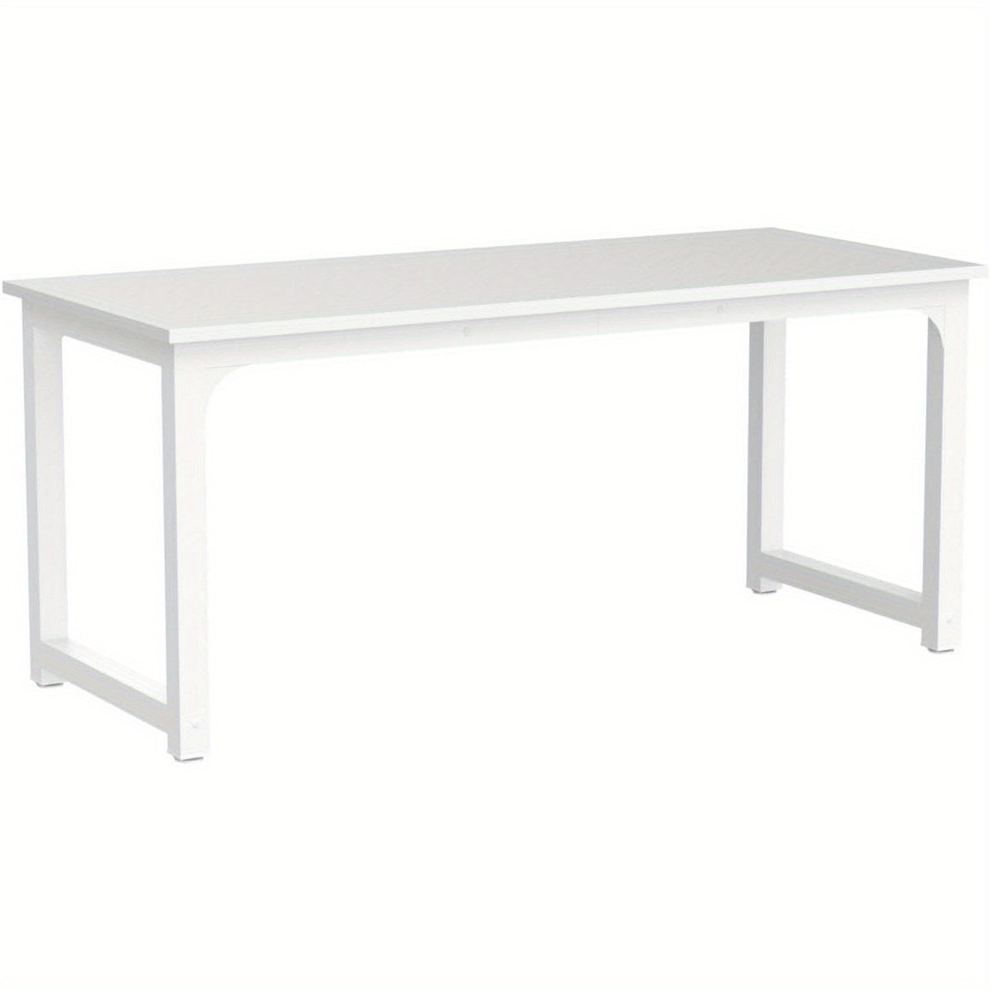 63-Inch Executive Desk, Large Office Computer Workstation with Thicken Frame in White for Home Office