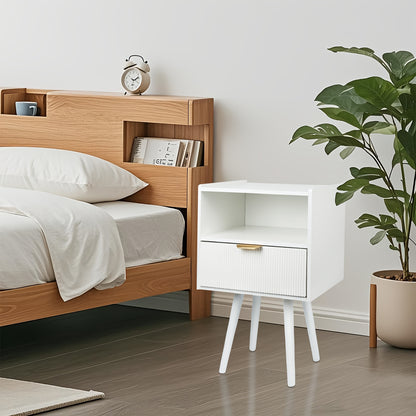 Nachtkastje – Bedside Table – Bijzettafel – Ladekastje – Nachtkast – Compact Model – Stevige Houten Constructie – Ruimtebesparend Design
