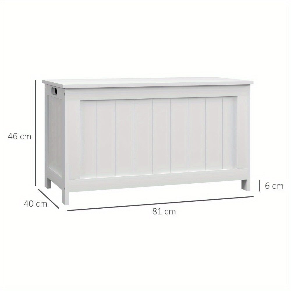 Opbergkist – Speelgoedkist – Opbergbak – Dekenkist – Opbergmeubel – Wit – Met Handgrepen – Flip-Top Deksel – 81 x 40 x 46 cm – Kunststof