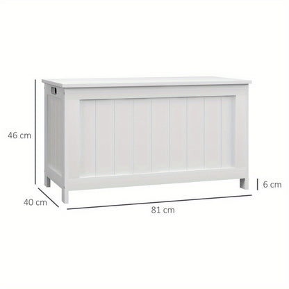 Opbergkist – Speelgoedkist – Opbergbak – Dekenkist – Opbergmeubel – Wit – Met Handgrepen – Flip-Top Deksel – 81 x 40 x 46 cm – Kunststof