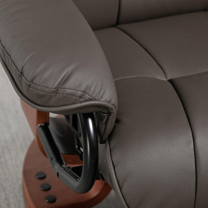Relaxfauteuil – Loungefauteuil – Relaxstoel – Draaifauteuil – Fauteuil – Verstelbare Rugleuning – 360° Draaibare Basis – Kunstleren Bekleding – Stalen Frame – Geschikt Tot 150 Kg