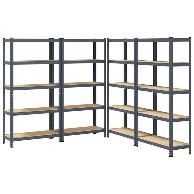 Opbergrek – Stellingkast – Opbergrek – Opbergkast – Opbergrekken – 5 Niveaus – Staal Hout Anthraciet