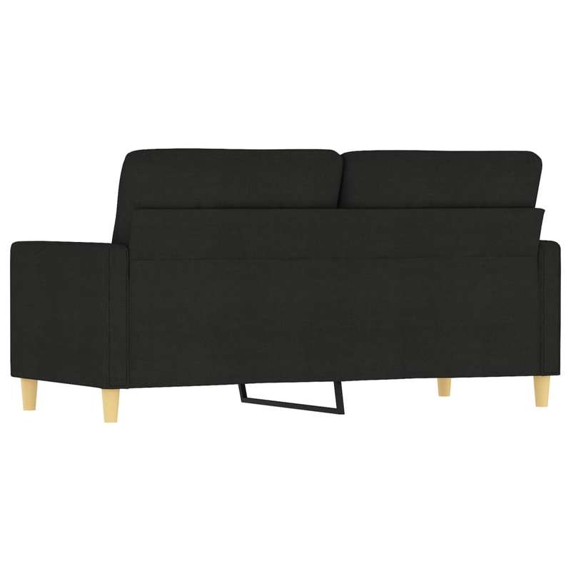 2-zits bank – 2-zits bankstel – Loveseat – Tweezits sofa – Compacte bank – Zwart – Duurzame stof – Comfortabele kussens