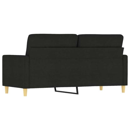 2-zits bank – 2-zits bankstel – Loveseat – Tweezits sofa – Compacte bank – Zwart – Duurzame stof – Comfortabele kussens