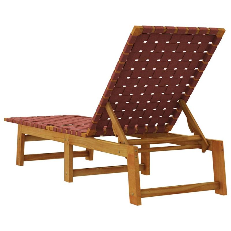 Houten Ligstoel – Houten Tuinstoel – Verstelbare Ligstoel – Acaciahouten Stoel – Olefin Stoffering – Duurzaam En Comfortabel