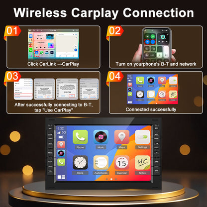 Android 15 Car Radio – Autoradio – Multimediaspeler – Navigatiesysteem – Touchscreen – 7 Inch Scherm – 6GB RAM & 128GB Opslag – Inclusief Achteruitrijcamera en Microfoon