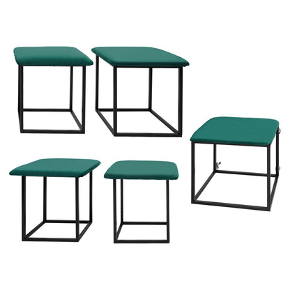 Ottoman – Poef – Voetenbank – Opbergkist – Zitbankje – 5-in-1 Multifunctioneel – Compact 18x48 cm – Comfortabele Memory Foam – Groen