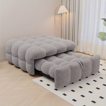 Bedbank – Slaapbank – Slaapstoel – Sleeper Sofa – 2-in-1 Bank – Teddy Stof – Compact Ruimtebesparend Design – Gemakkelijk Te Monteren