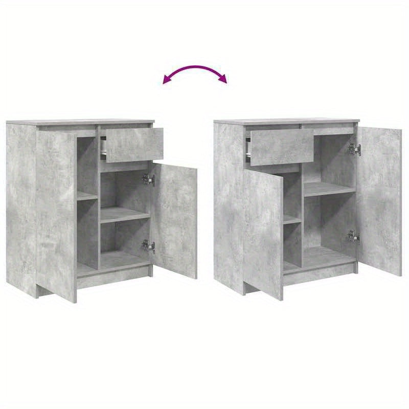 Sideboard met lade 71x35x84cm chipboard concrete gray Practical and removable